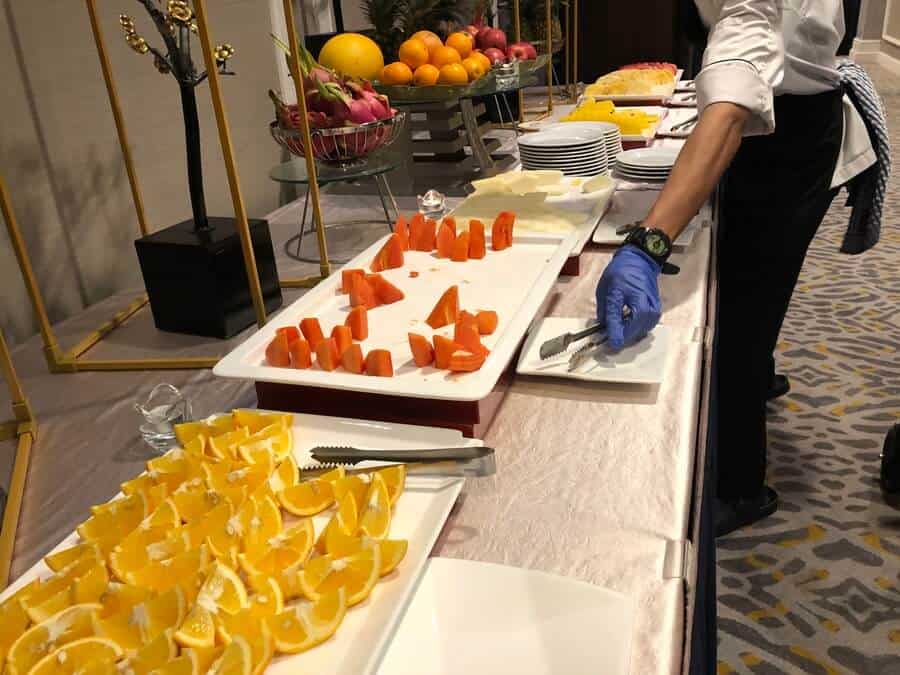 The selection of fruit on offer at the Marriot buffet breakfast.